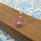 Rhodochrosite 925 Silver Bezel Dainty Pendant
