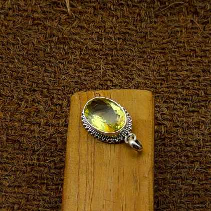 Faceted Lemon Topaz 925 Silver Necklace Handmade Wholesale