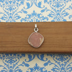Rhodochrosite 925 Silver Bezel Dainty Pendant