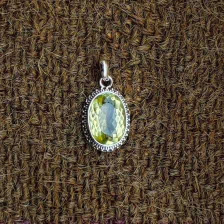Faceted Lemon Topaz 925 Silver Necklace Handmade Wholesale