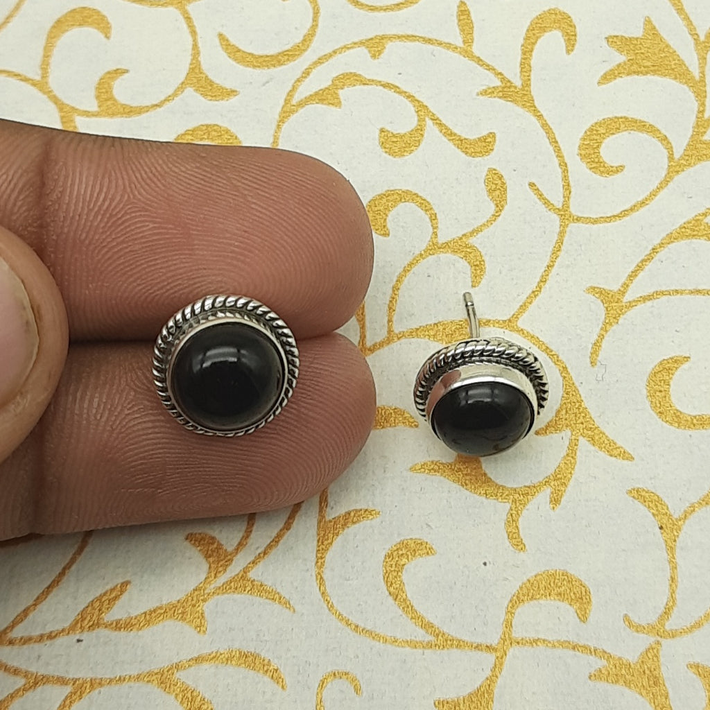 925 Silver Black Onyx Dangle Earrings – Statement Gemstone Jewelry