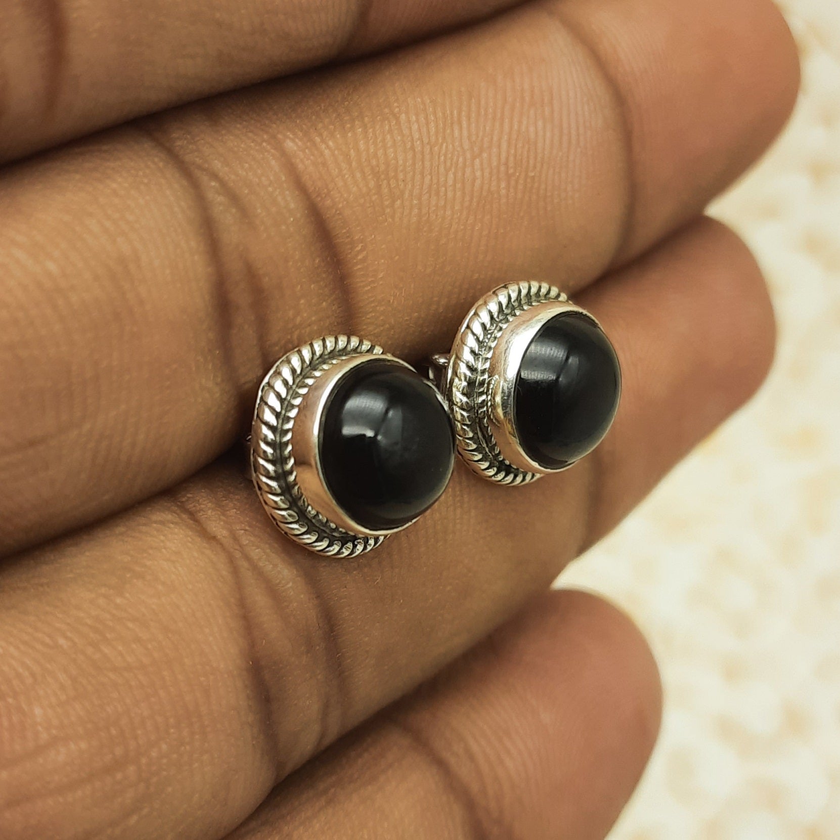 925 Silver Black Onyx Dangle Earrings – Statement Gemstone Jewelry