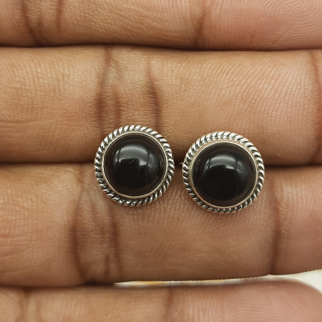 925 Silver Black Onyx Dangle Earrings – Statement Gemstone Jewelry