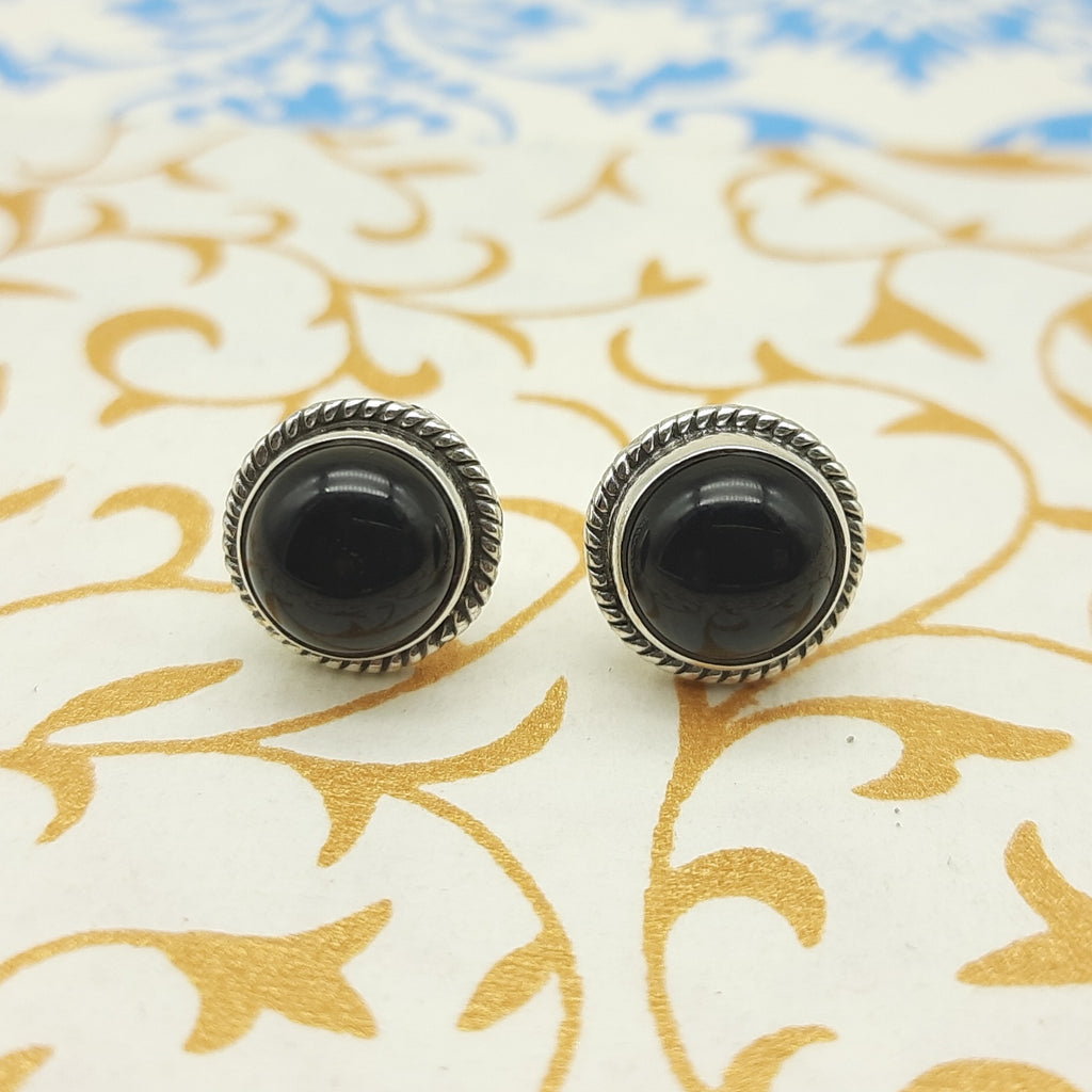 925 Silver Black Onyx Dangle Earrings – Statement Gemstone Jewelry