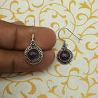 925 Sterling Silver Amethyst Round Earrings – Dainty Minimal Jewelry