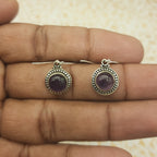 925 Sterling Silver Amethyst Round Earrings – Dainty Minimal Jewelry