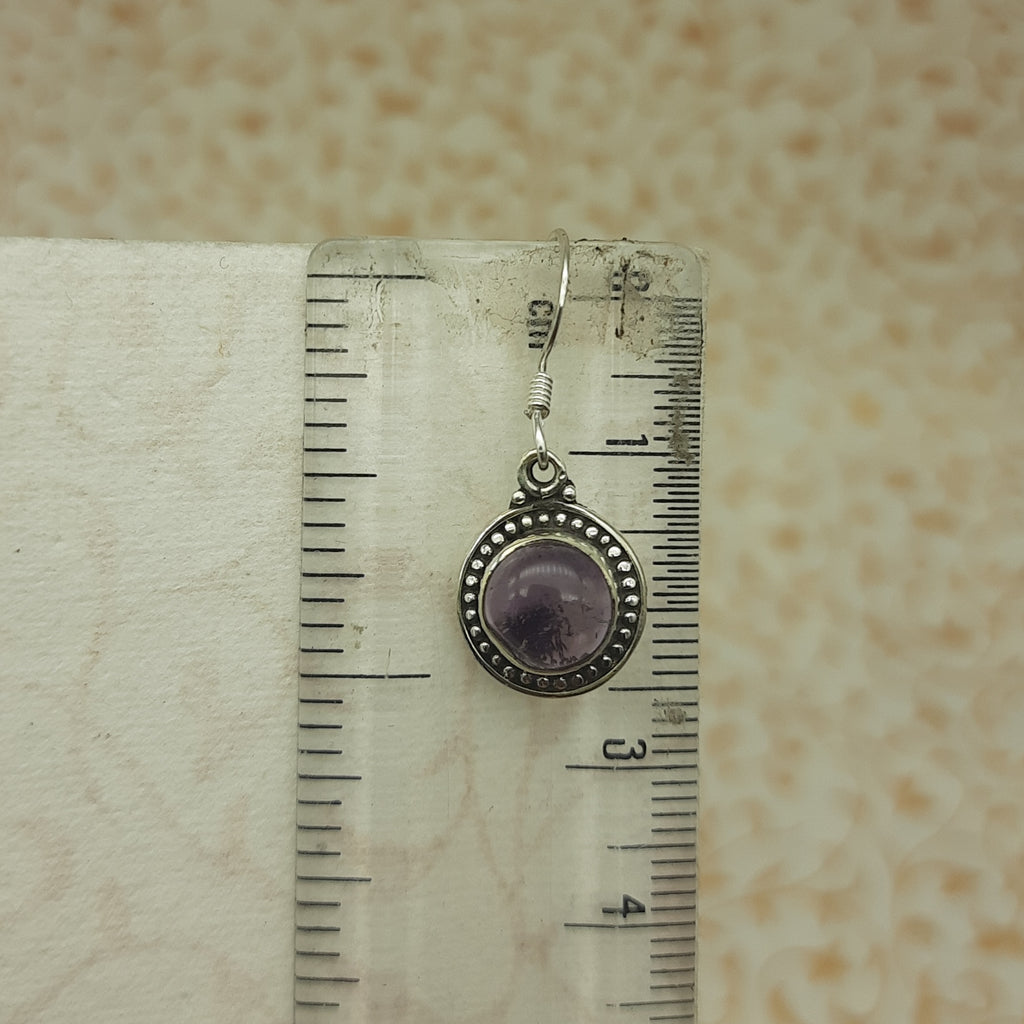 925 Sterling Silver Amethyst Round Earrings – Dainty Minimal Jewelry