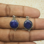 Artisan Sapphire Earrings – Small Round Stone Jewelry