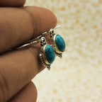 Boho Turquoise Silver Earrings – Elegant Everyday Wear