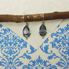 Blue Mystic Topaz Gemstone Drop Earrings – Minimal Handmade Silver Jewelry