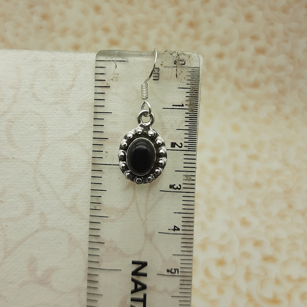 Natural Black Onyx Bohemian Designer Earring 925 Solid Silver