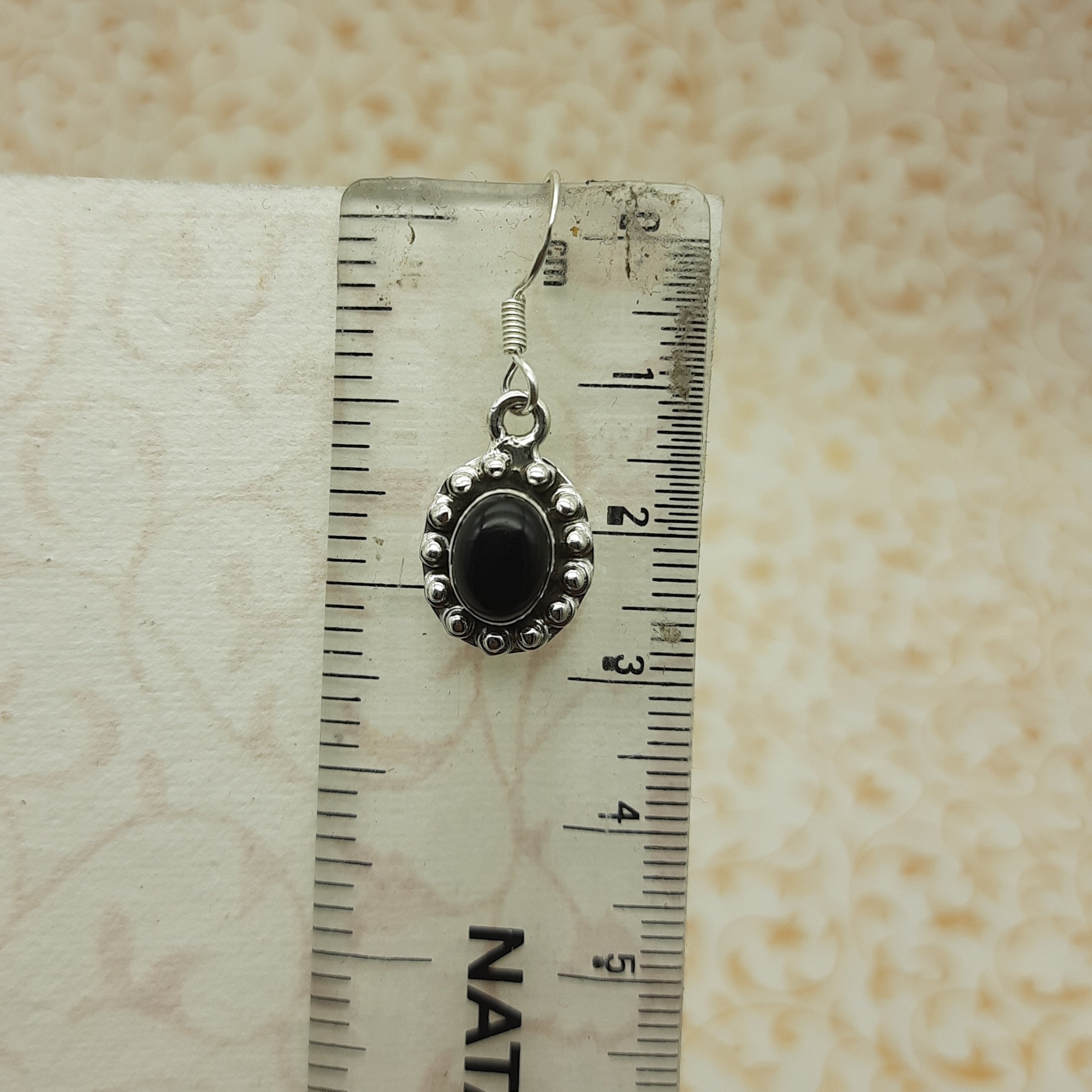 Natural Black Onyx Bohemian Designer Earring 925 Solid Silver