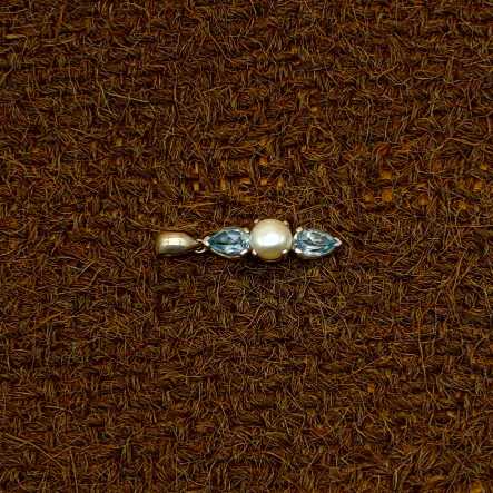 Blue Topaz Pearl 925 Silver Designer Necklace Gift Wholesale