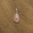 Rhodochrosite 925 Silver Bezel Dainty Pendant