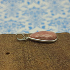 Rhodochrosite 925 Silver Bezel Dainty Pendant