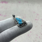 Blue Mohave Turquoise 925 Sterling Silver Handmade Pendant | Bold Tribal Statement Jewelry