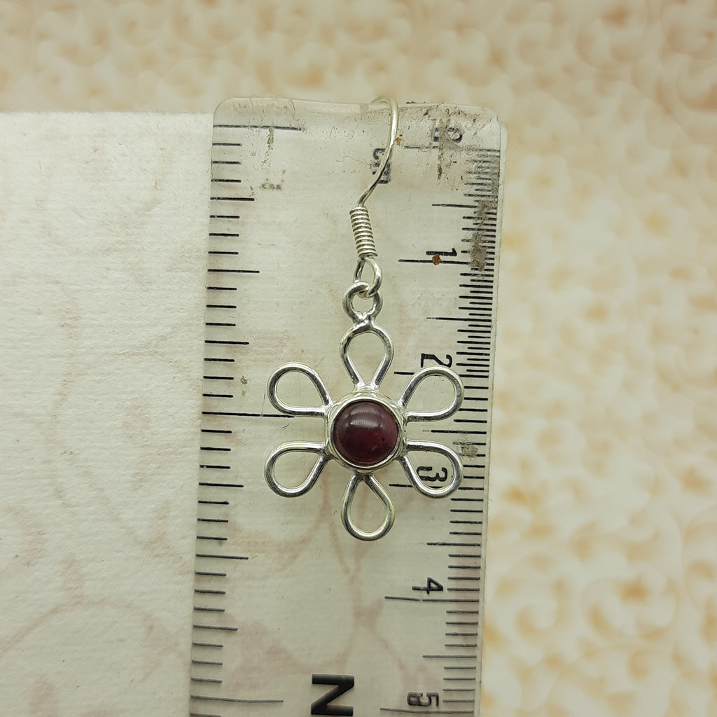 925 Sterling Silver Multi Dangle Garnet Statement Earring