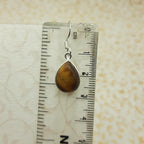Elegant Tiger Eye Teardrop Dangle Earrings in Sterling Silver