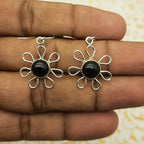 925 Silver Black Onyx Dangle Earrings – Statement Gemstone Jewelry