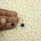 925 Silver Black Onyx Dangle Earrings – Statement Gemstone Jewelry