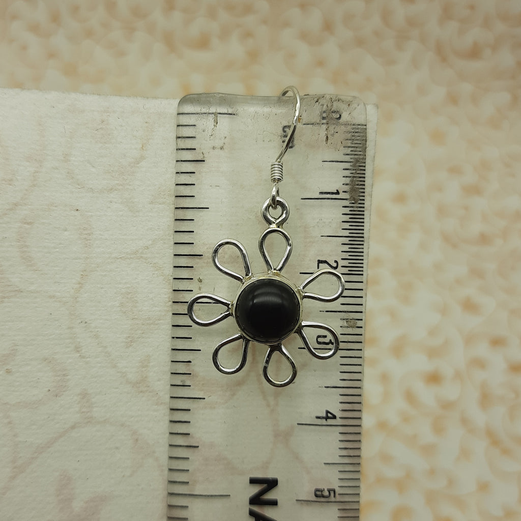 925 Silver Black Onyx Dangle Earrings – Statement Gemstone Jewelry