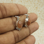 Elegant 925 Sterling Silver Oval Gemstone SunStone Earring