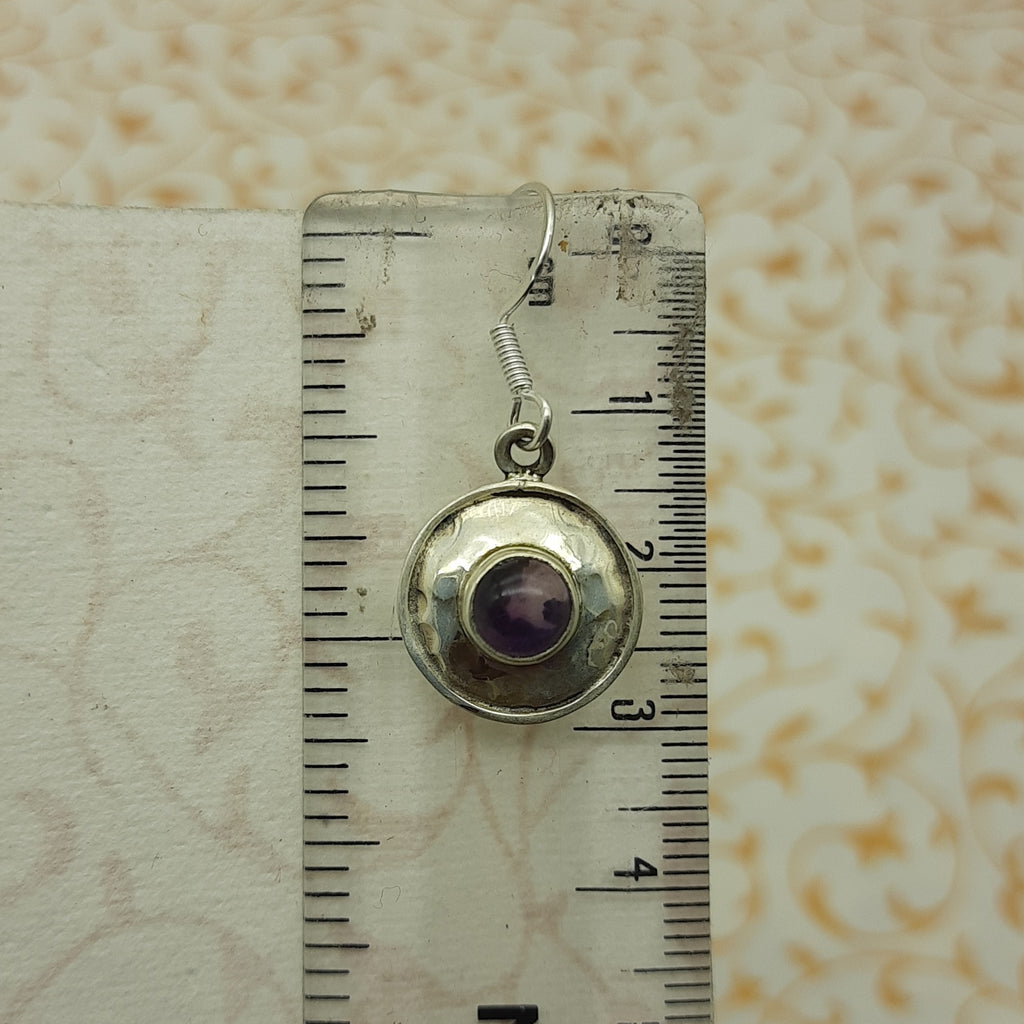 Natural Amethyst Dangle Earrings – Handmade 925 Silver Gemstone Jewelry