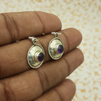 Natural Amethyst Dangle Earrings – Handmade 925 Silver Gemstone Jewelry