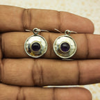 Natural Amethyst Dangle Earrings – Handmade 925 Silver Gemstone Jewelry