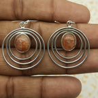 Elegant Sunstone Earrings – 925 Sterling Silver Oval Designs