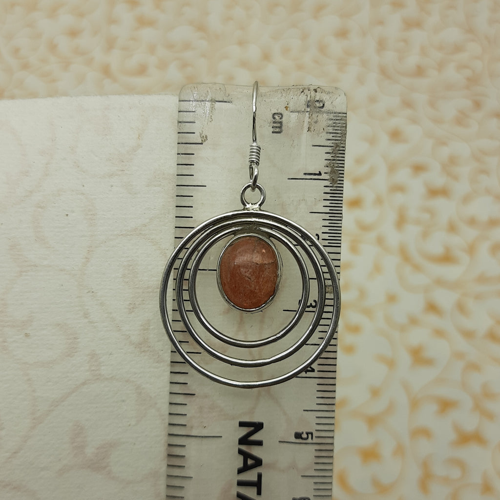 Elegant Sunstone Earrings – 925 Sterling Silver Oval Designs