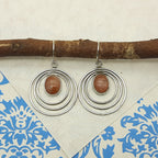 Elegant Sunstone Earrings – 925 Sterling Silver Oval Designs