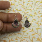 Elegant Purple Gemstone 925 Silver Dangle Mystic Topaz Earrings