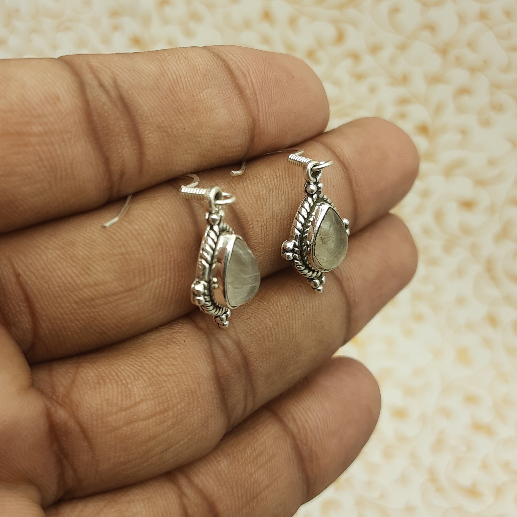 Rutilated Quartz Teardrop 925 Sterling Silver Jewelry