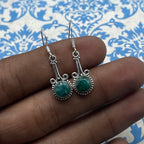 Handcrafted Emerald Dangle Earring –Minimal Boho Design