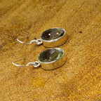 Bohemian Natural Green Amethyst Stone 925 Silver Earrings