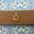 Citrine 925 Silver Hammered Pendant Necklace Gift
