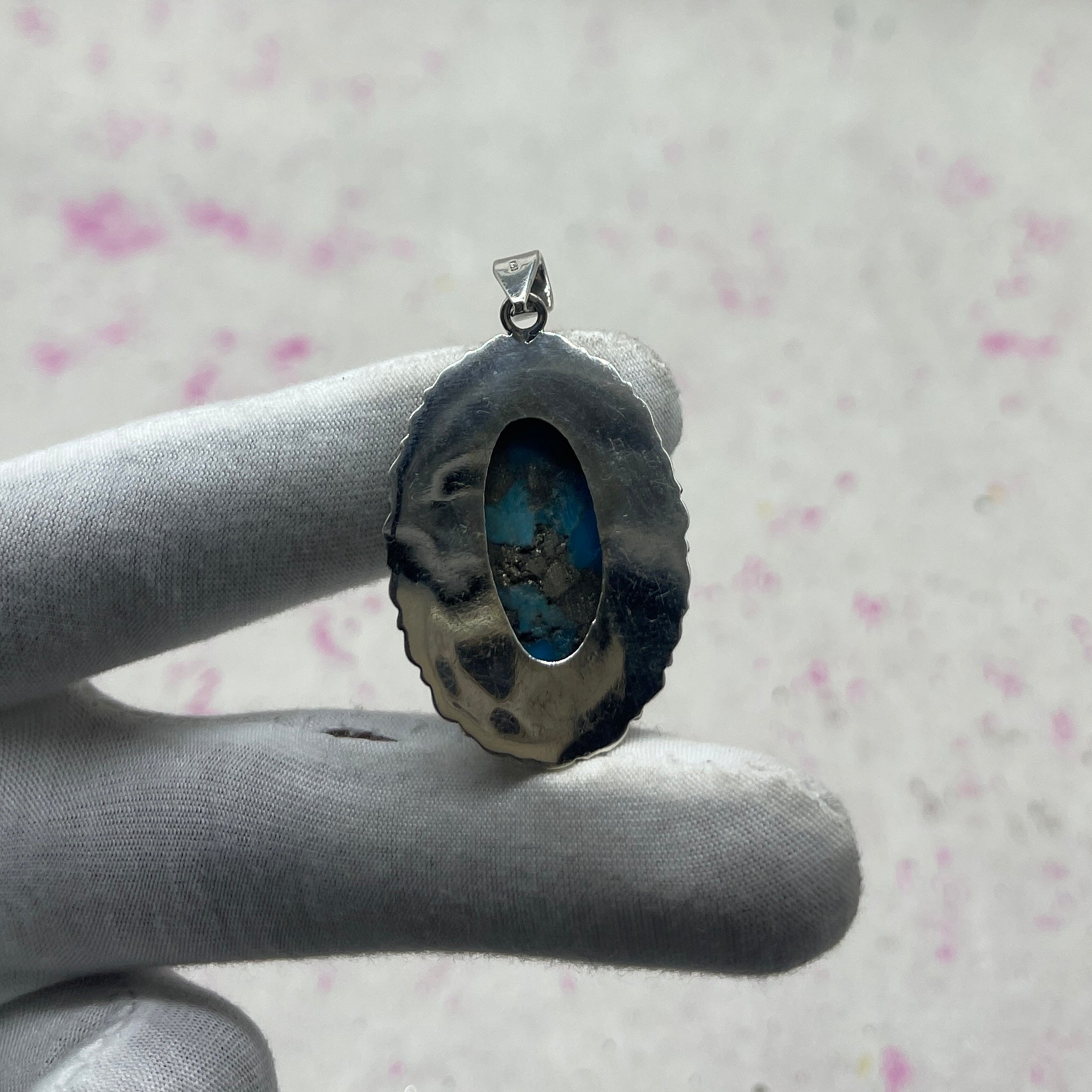 Blue Mohave Turquoise 925 Sterling Silver Handmade Pendant | Vintage Bohemian Pendant