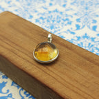 Citrine 925 Silver Hammered Pendant Necklace Gift