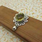 925 Sterling Silver Lemon Topaz Pendant – Natural Gemstone Nepali Handmade Jewelry