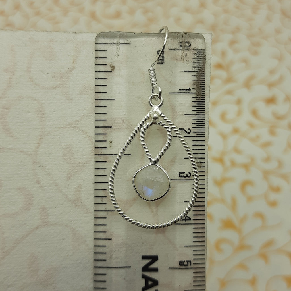Fine Silver Moonstone Earrings – Lightweight Handmade Cushion Earrings