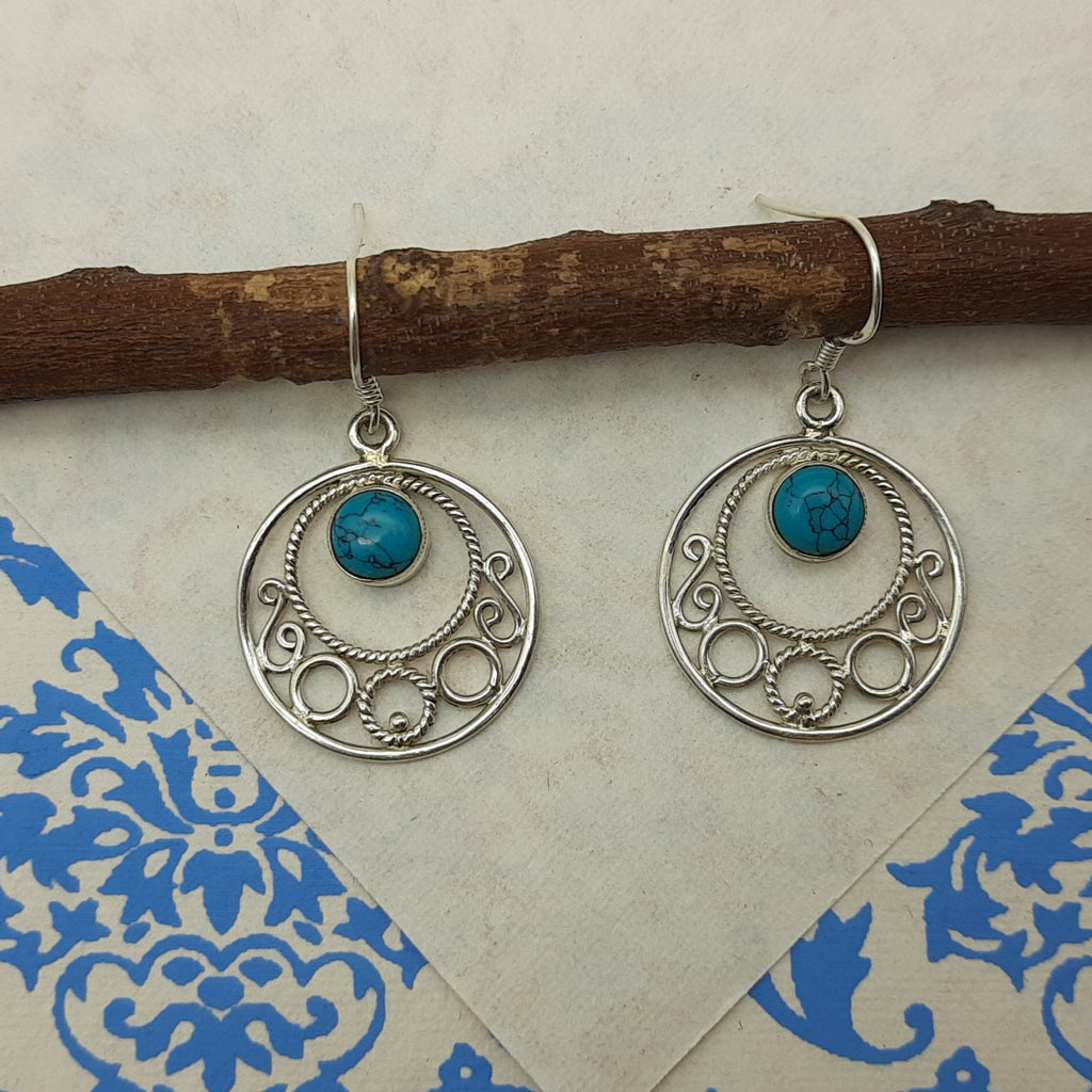 High Quality Turquoise Earrings – Handmade 925 Sterling Silver
