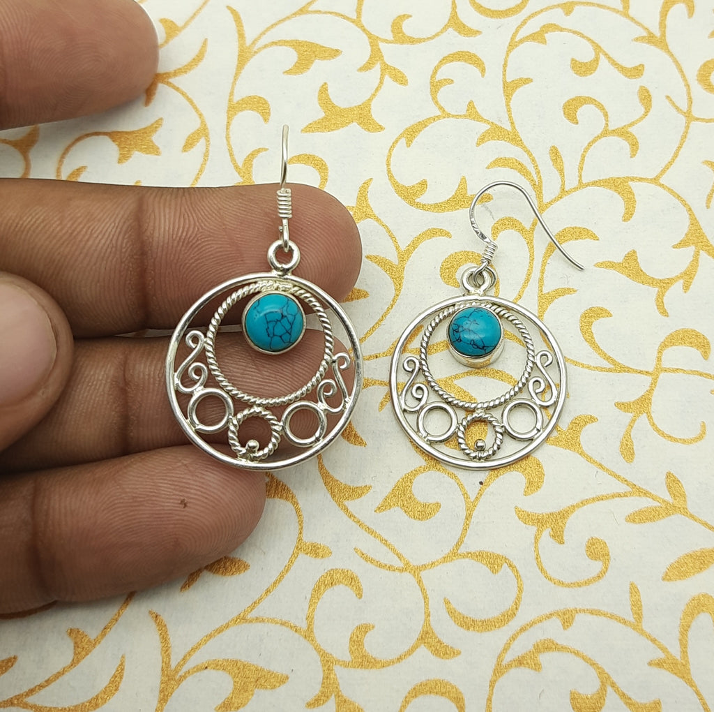 High Quality Turquoise Earrings – Handmade 925 Sterling Silver