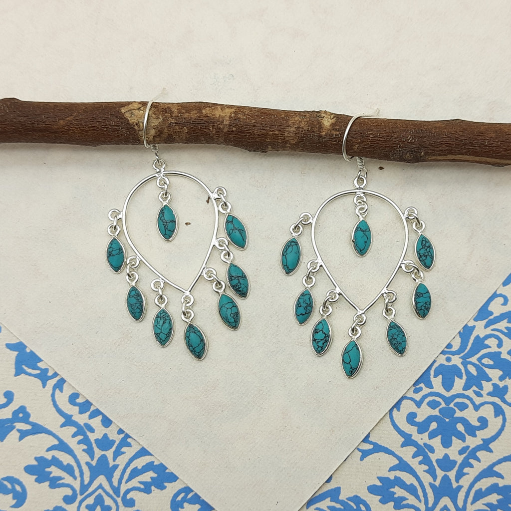 Handmade 925 Sterling Silver Turquoise Earrings