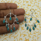 Handmade 925 Sterling Silver Turquoise Earrings