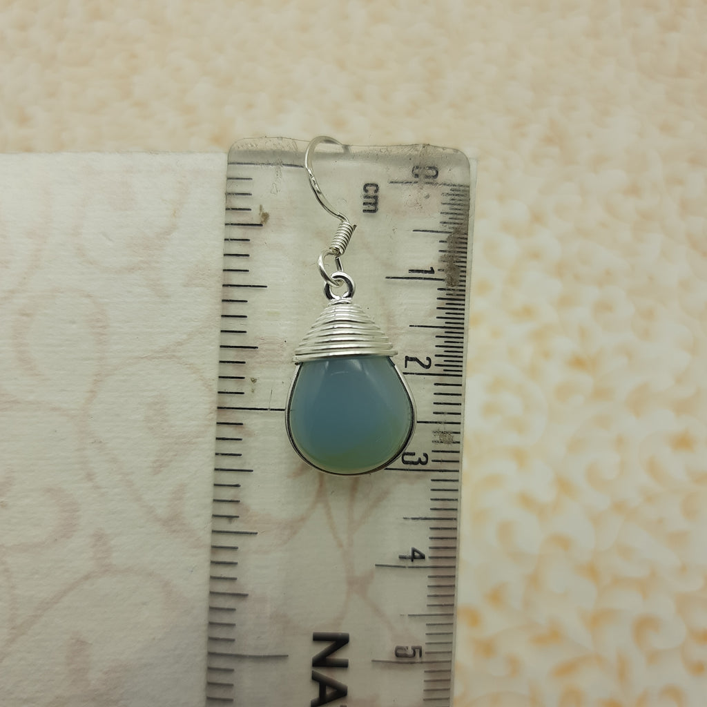 Elegant Chalceydony Silver Earring – Minimal Boho Design