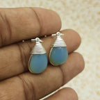 Elegant Chalceydony Silver Earring – Minimal Boho Design