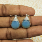 Elegant Chalceydony Silver Earring – Minimal Boho Design