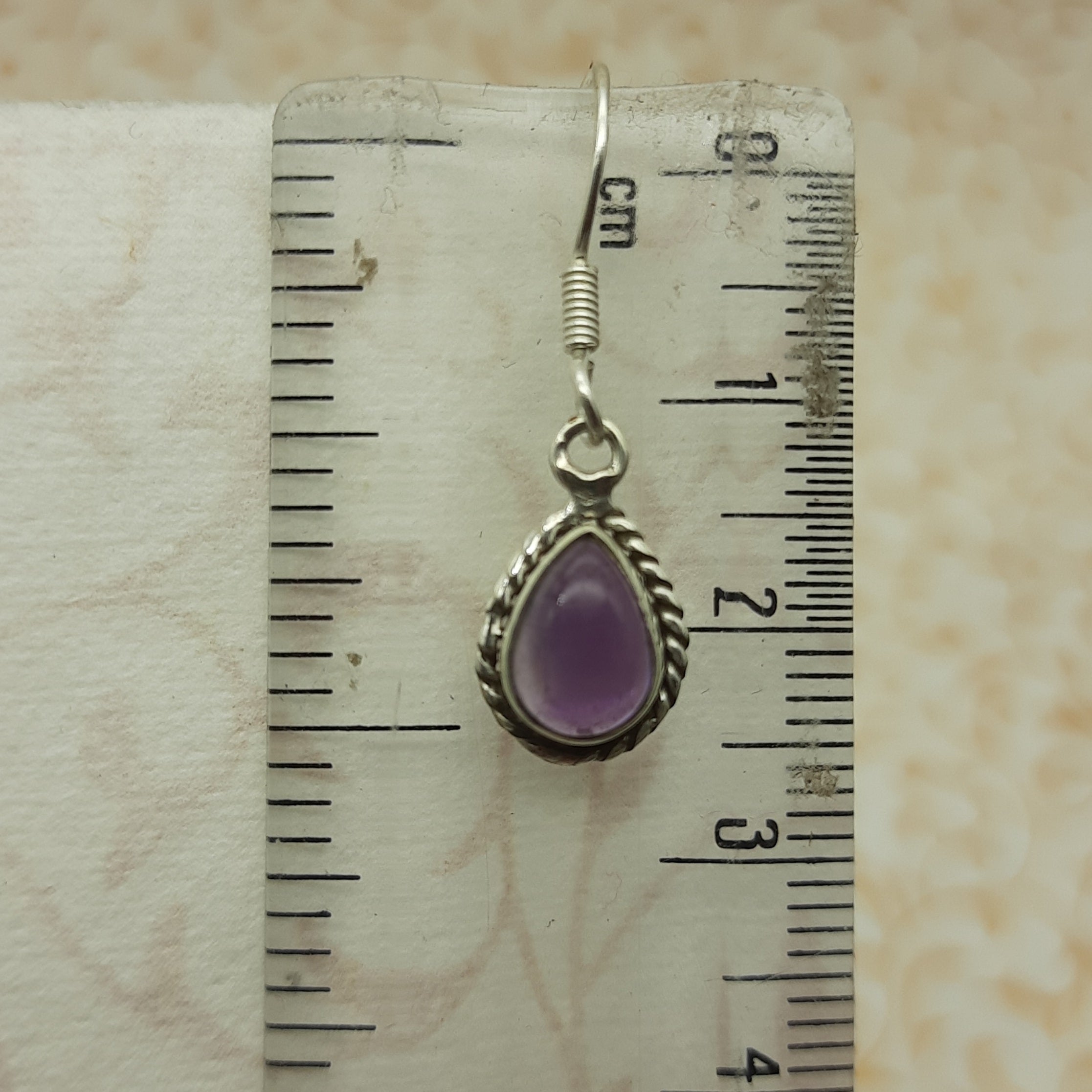 Natural Amethyst Dangle Earrings – Handmade 925 Silver Gemstone Jewelry