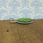 Green Copper Turquoise 925 Silver Unique Pendant